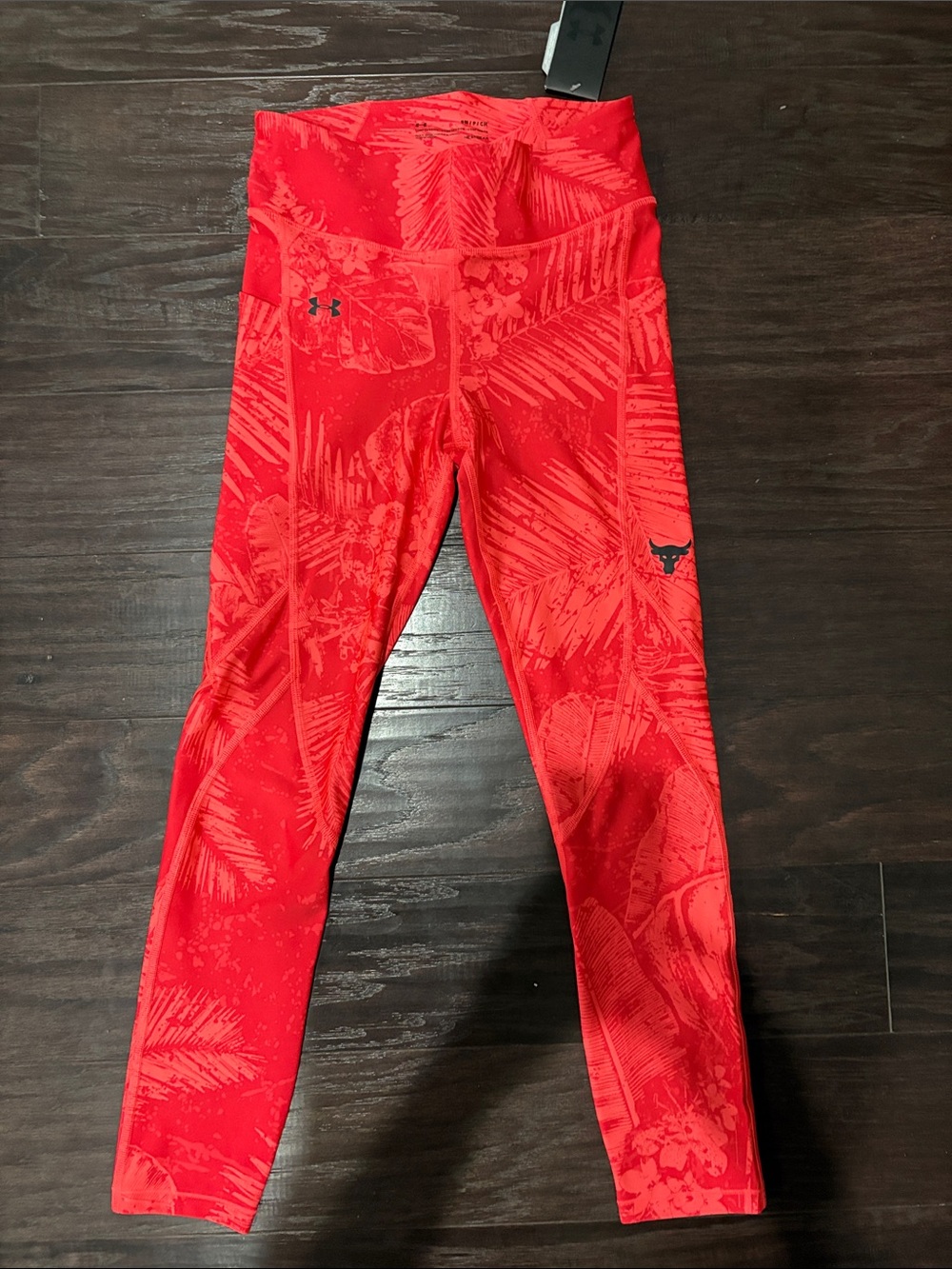 Under Armour “TheRock” Red Printed Performance Leggings